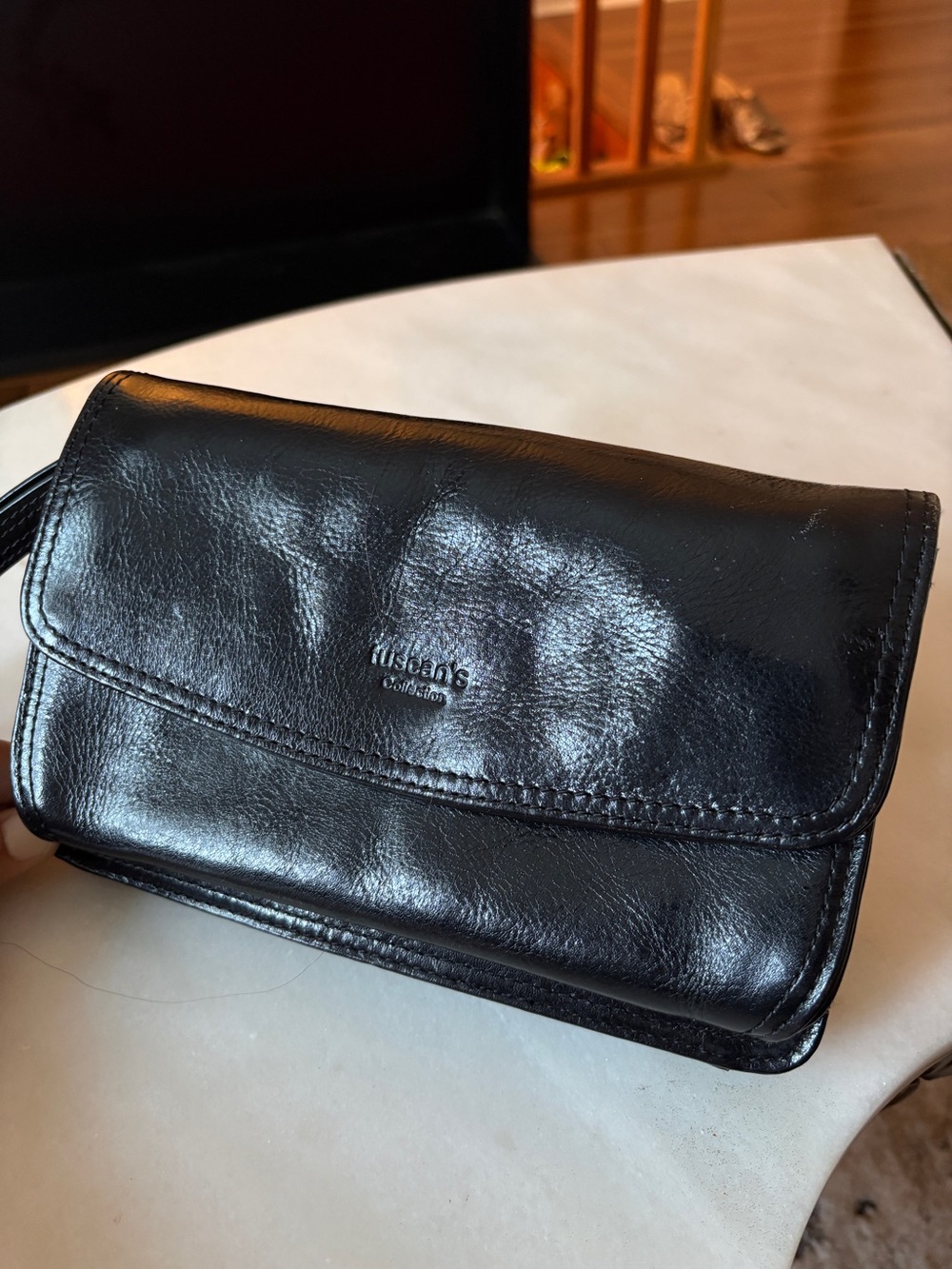 Tuscan’s Firenze Black Leather Clutch Handbag